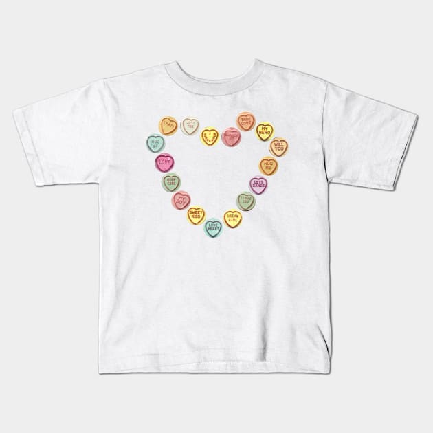 Love heart sweets Kids T-Shirt by The Laughing Professor